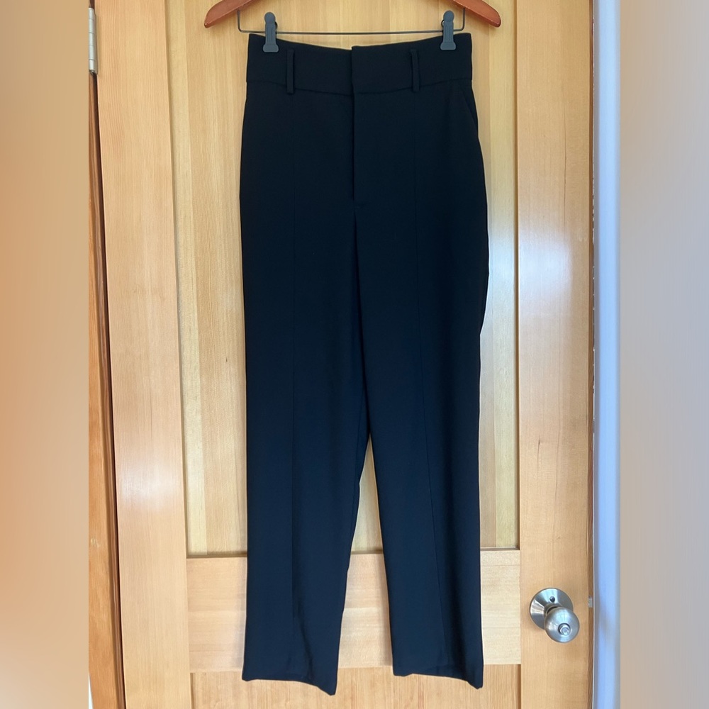 Zara Black High-Rise Straight Leg Dress Pants